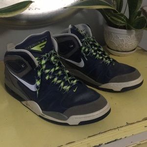 Nike Air Flight Blue and Neon Green